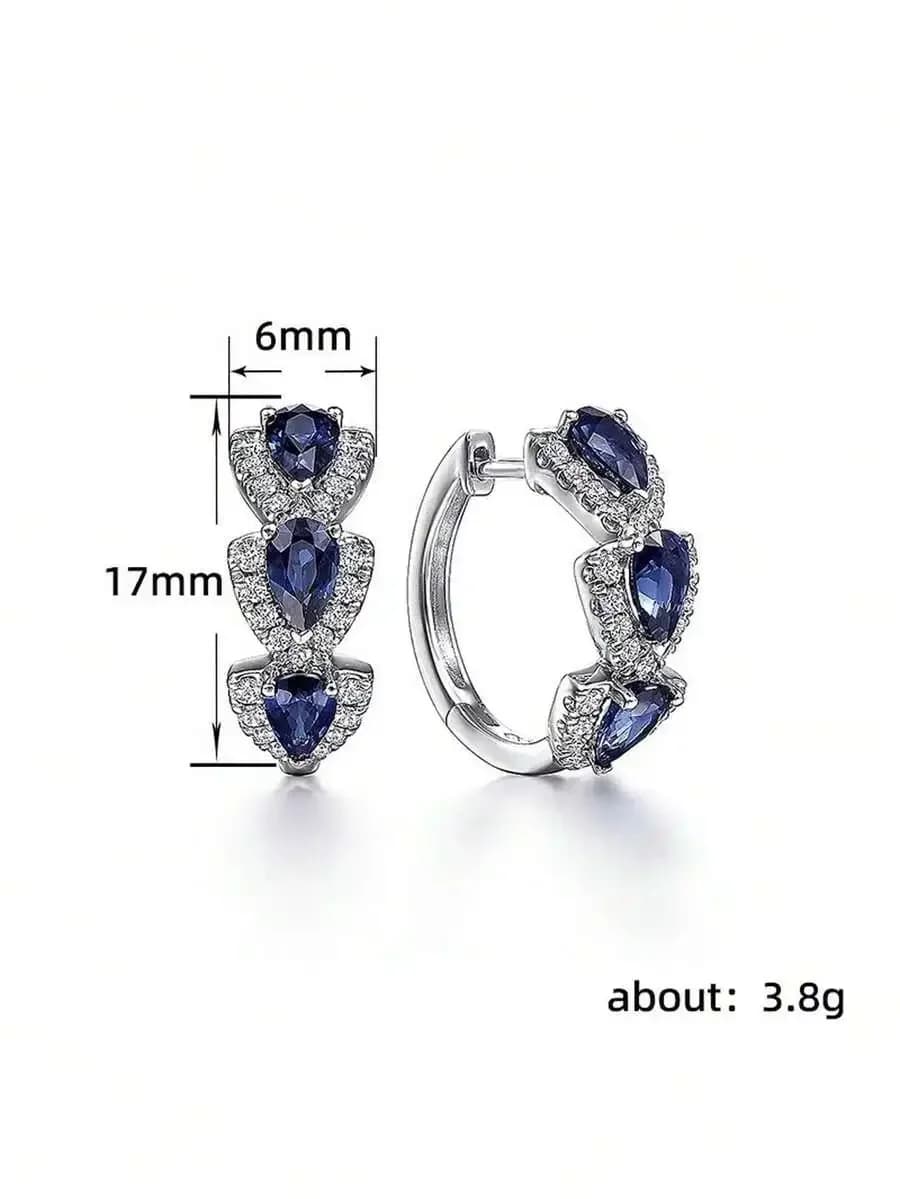 Elegant Copper Alloy Cubic Zirconia Pear Shape Hoop Earrings For Women Daily Wear