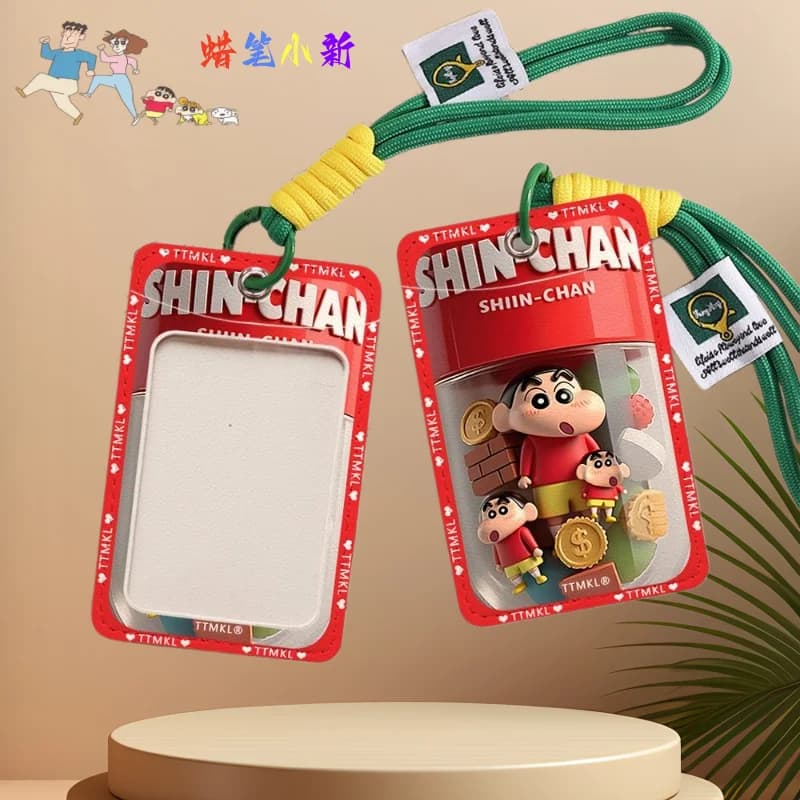3D Flat Crayon Shin-chan Card Holder Cute Anime High-looking Fashionable and Exquisite Student Slide Card Holder Decorative Gift