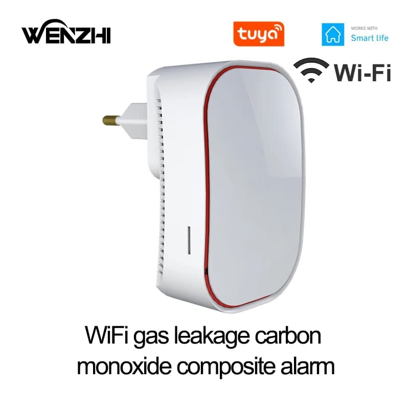 Rilevatore di Fughe di Gas Naturale CH4 con Wifi, Rilevatore di Monossido di Carbonio CO con Allarme Sirena, Sicurezza e Protezione per Casa e Cucina, Compatibile con Tuya Smart Life