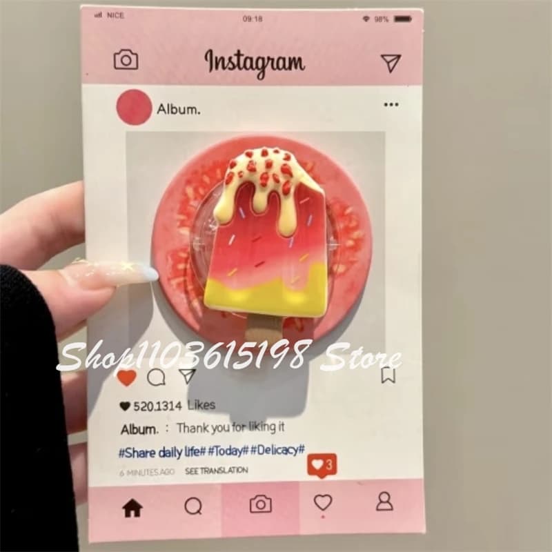Coreano carino 3D gelato supporto magnetico impugnatura Tok Griptok supporto per telefono supporto per telefono per iPhone per Pad Magsafe Smart Tok