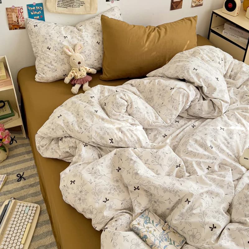 Set copripiumino per biancheria da letto a righe con federa lenzuolo Set copripiumino per biancheria da letto singola full size Queen/King Letto matrimoniale singolo