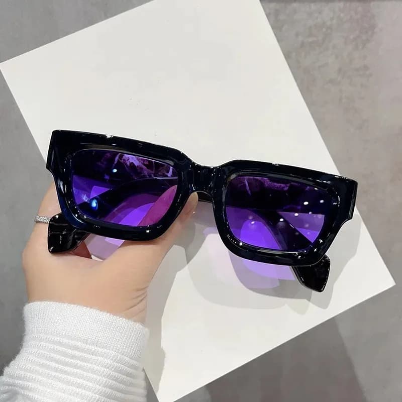 New Retro Rectangle Women Punk Sunglasses Shades UV400 Fashion Brand Designer Jelly Grey Square Men Sun Glasses
