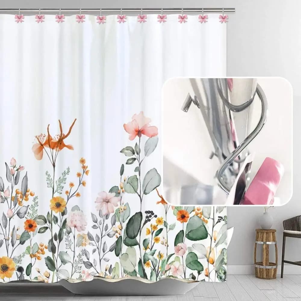 Set da 12 pezzi Decorazioni artistiche Durevole rosa Decorazioni per il bagno Resina Leggero Rosa Ganci con nodo a fiocco Design con nodo a fiocco Anelli per doccia Festa