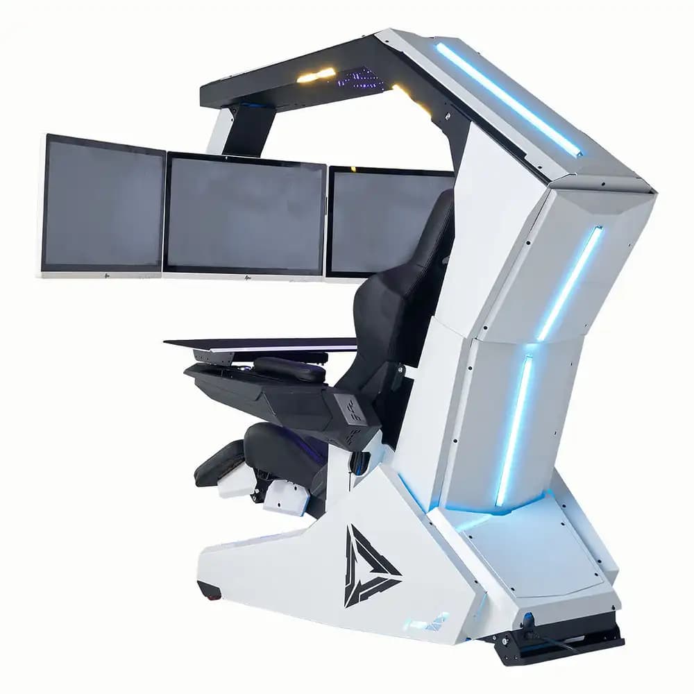 Imperator R1 Pro Recline Zero Gravity Gaming Cockpit Massaggio Altoparlante Monitor Regolabile RGB Sedia Workstation Computer Cockpit