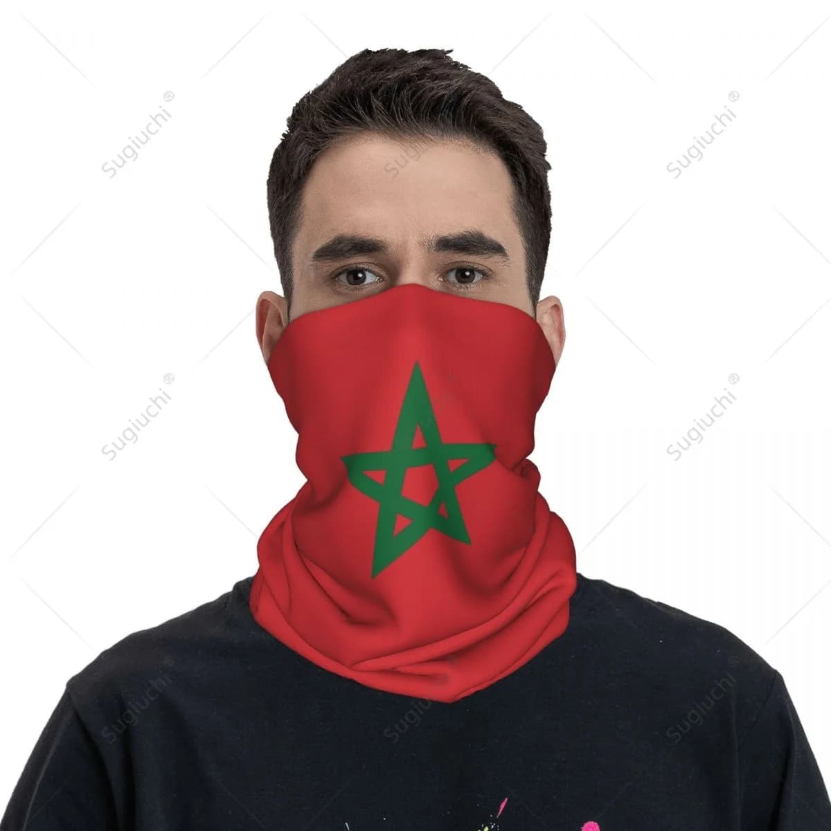 Sciarpa Unisex con Bandiera del Marocco, Maschera per Collo e Viso, Scaldacollo Senza Cuciture, Bandana per Ciclismo ed Escursionismo