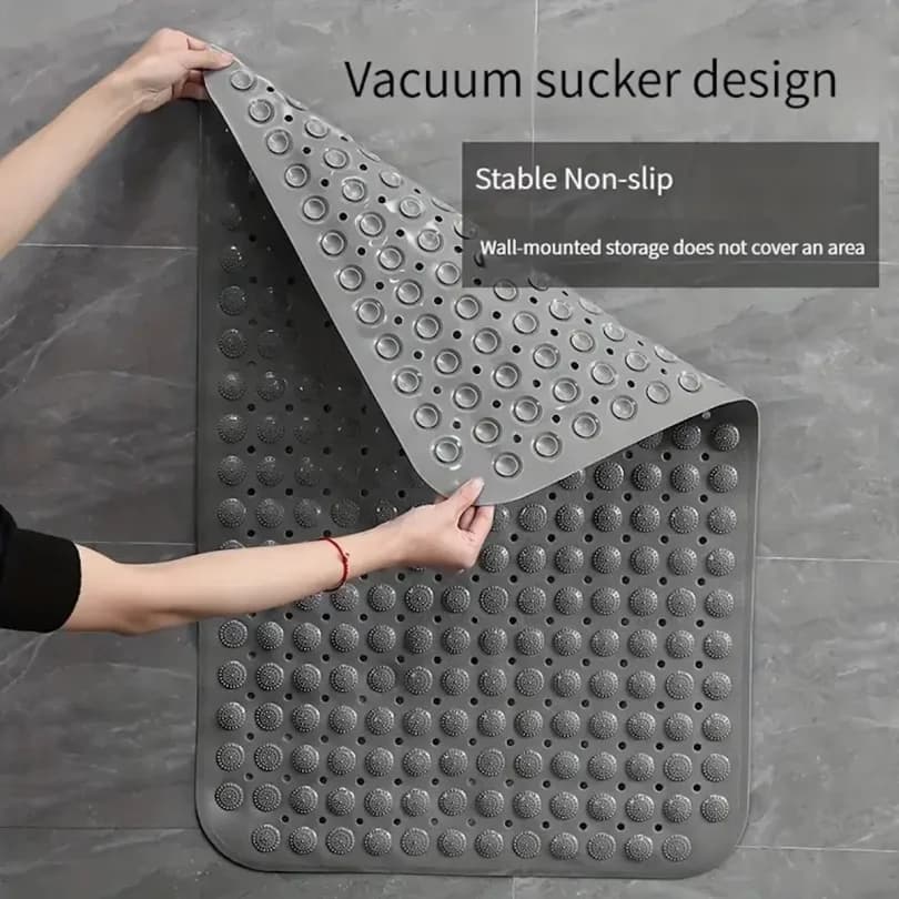 Tappetino da doccia antiscivolo in PVC con ventose e fori di drenaggio, 35*70 cm/13,7*27,5 pollici, tappetino per vasca da bagno, accessori per il bagno