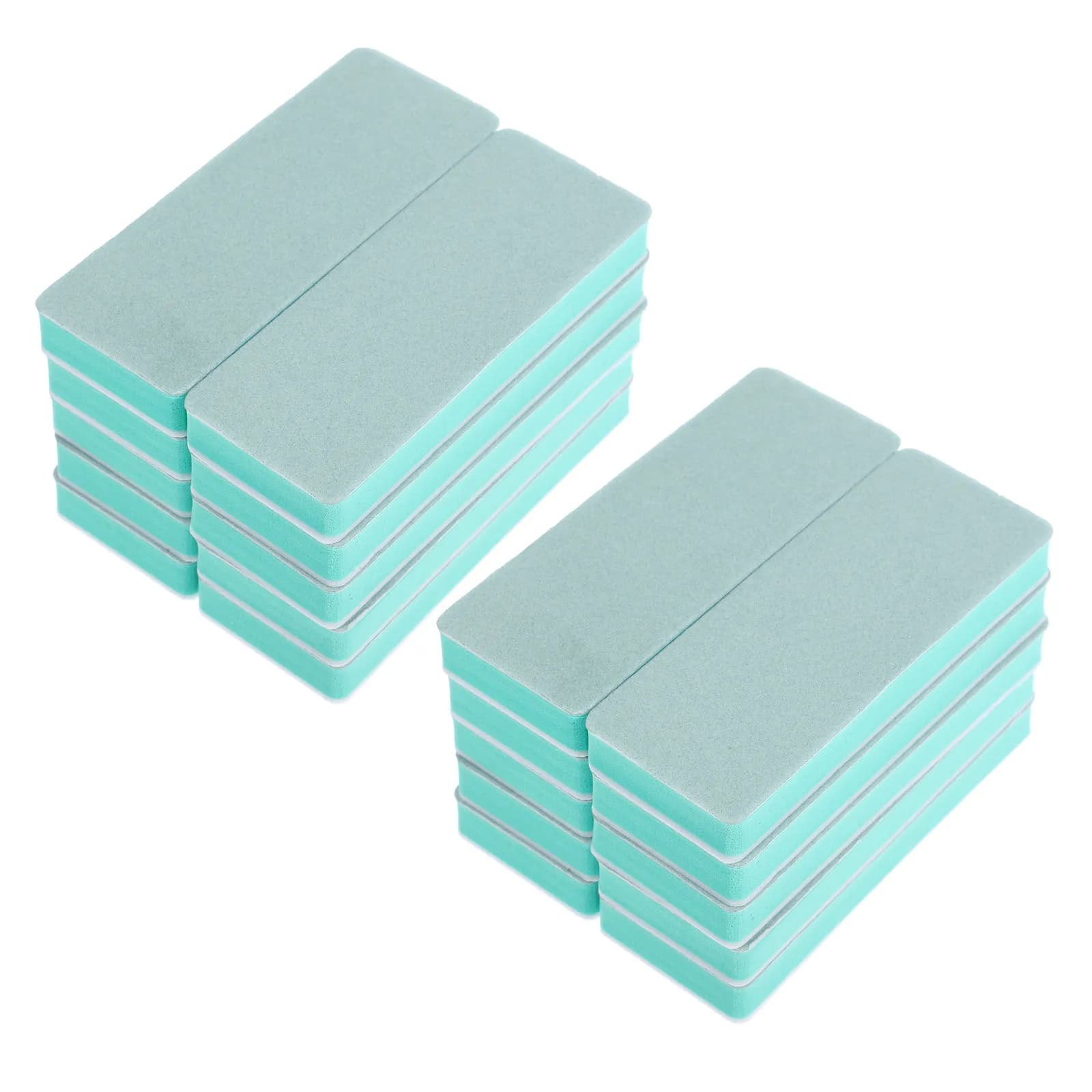 25 pz. Blocchetti Lucidanti Unghie Bifacciali Verde Bianco, Spugna Morbida a Grana Fine, Strumento per Manicure, Levigatura e Lucidatura per Legno, Giada, Osso, Plastica