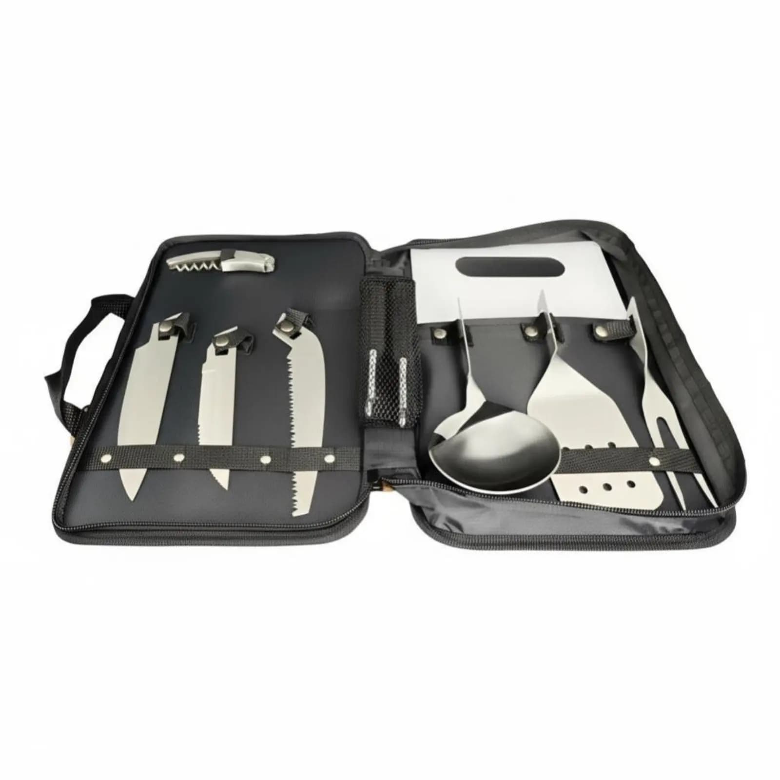 Outdoor Kitchen Tools Set, Stainless Steel Portable Set, Complete Kitchen Equipment for Camping, Outdoor Dining, Hiking