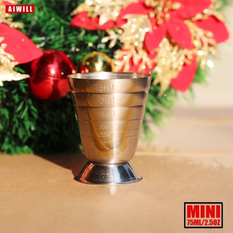AIWILL Jigger in Acciaio Inox da 75ml – Accessori per Cocktail, Strumenti da Bar per Shaker