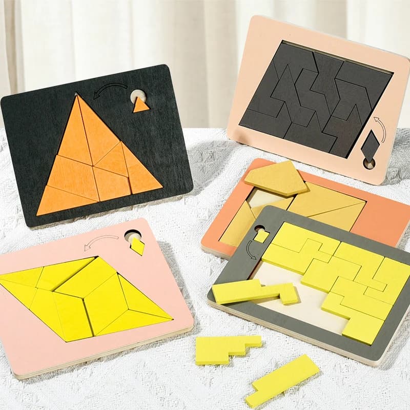 Puzzle in legno fuori niente Tavola di legno per bambini Montessori Puzzle di apprendimento 3D Tavole di attività educative precoci Giocattoli per bambini
