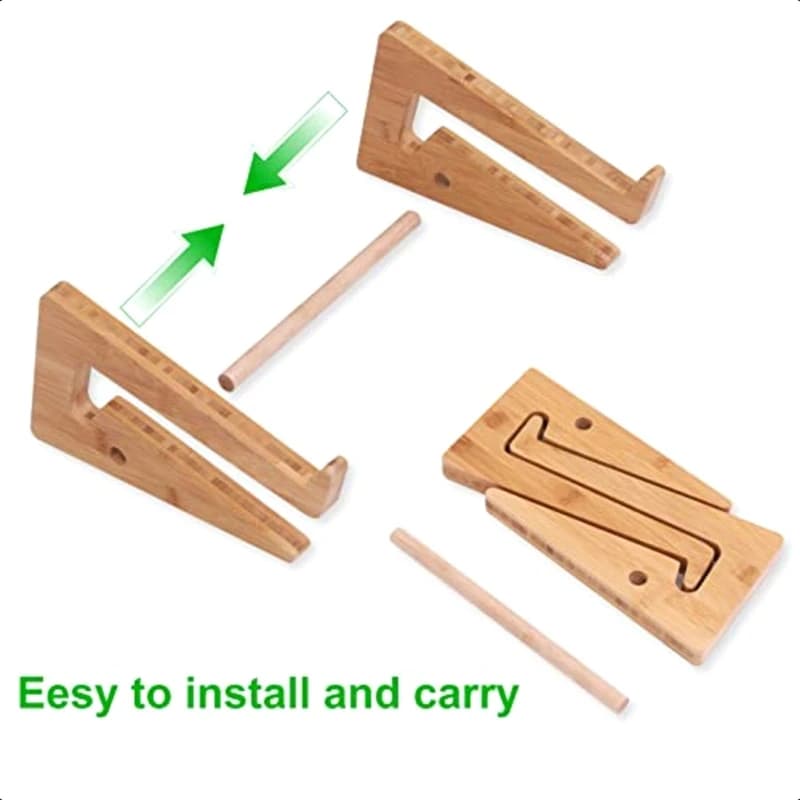 Super Sale Bamboo Vertical Laptop Stand for Desk Bamboo Laptop Holder Compatible for Book Air Pro Dell XPS Surface Pro HP Pixelb