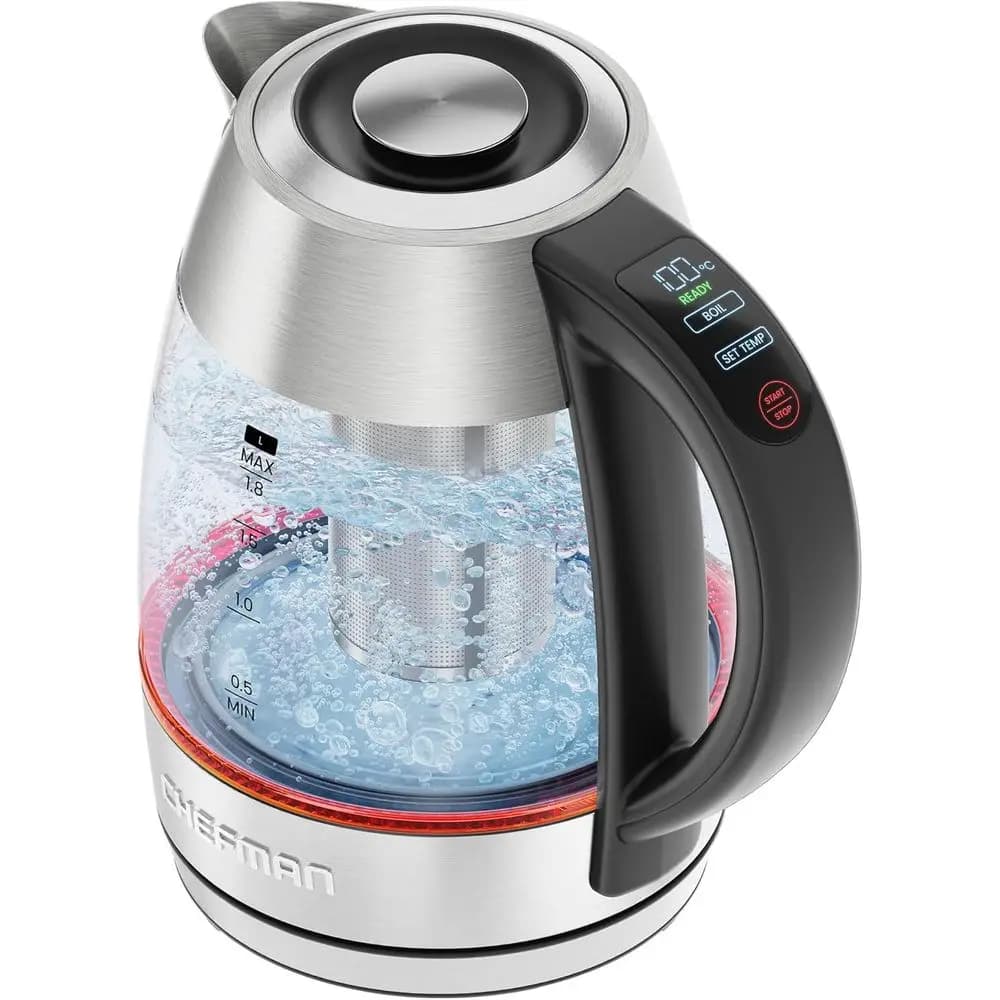 High Power Electric Kettle Lightning, 1.8 l 1750 W, RaBoil 2 cups in 2 minutes, without BPA, wireless, with digital temperature