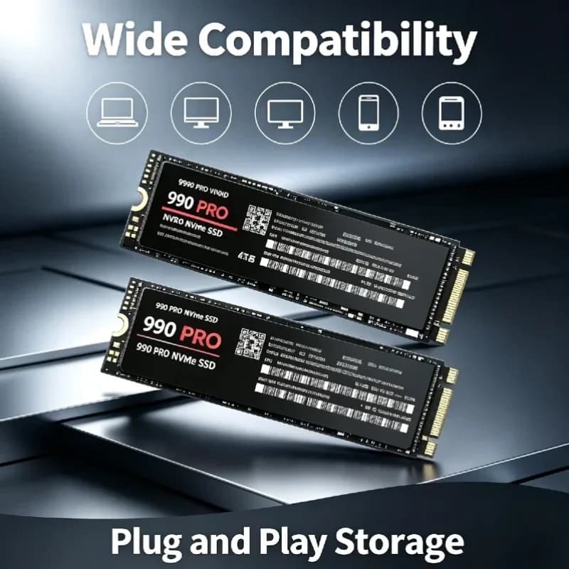 High Speed M 2 NVMe PCIe 4 0 SSD 512GB 7400MB Read Internal Solid State Drive For Laptop Desktop PC Pro Core Ultra Secure