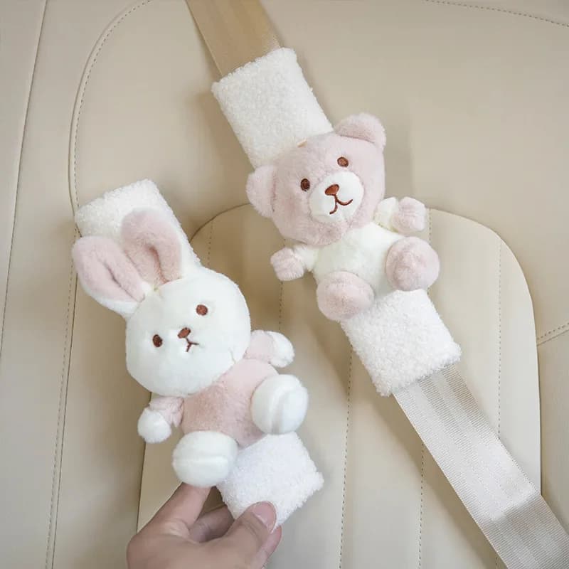 Car Protective Car Protective Car Belt Shoulder Belt Protector in Lamb Fleece Cute Engine Shoulder Protection