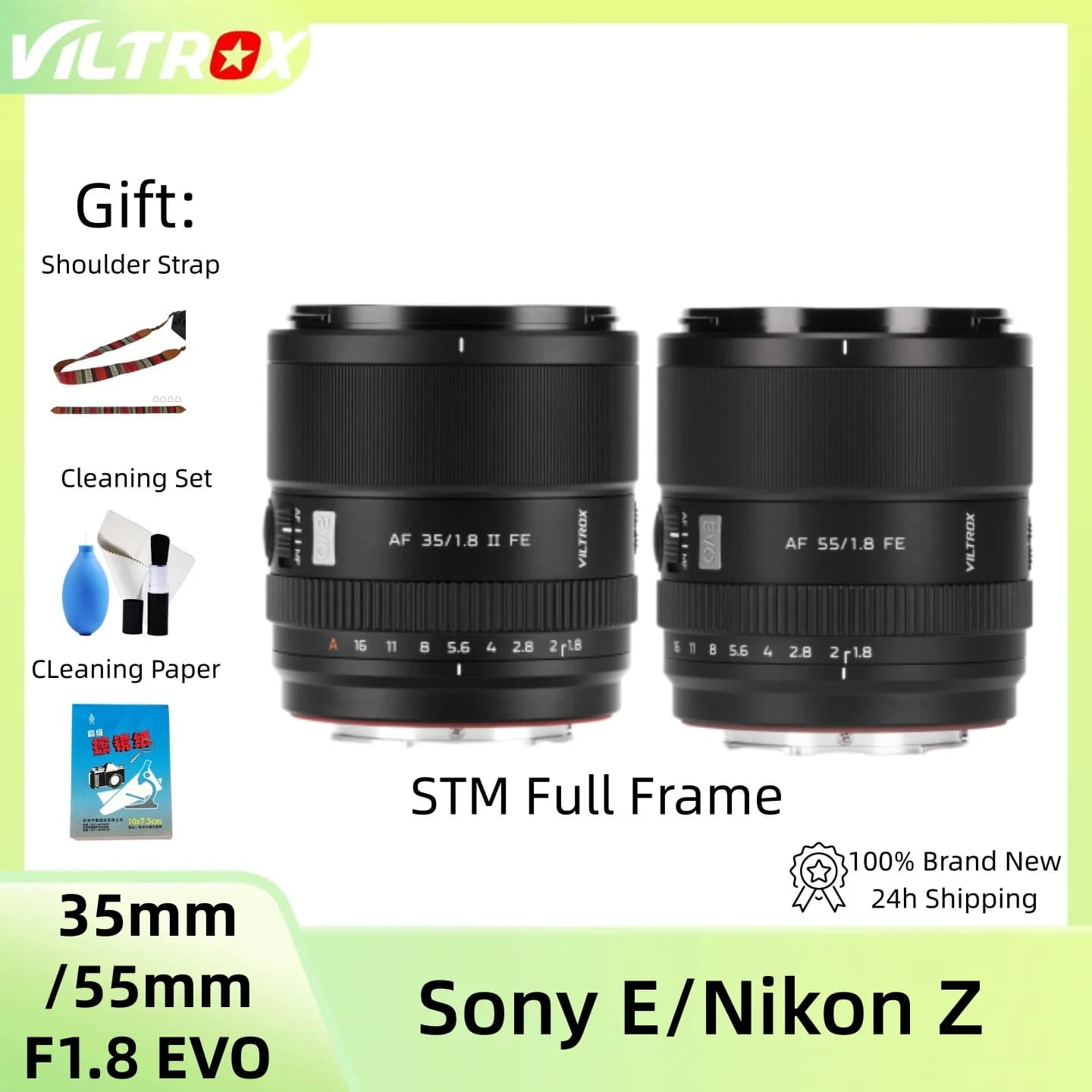 Obiettivo Viltrox 35mm F1.8 EVO / 55mm F1.8 EVO STM Full Frame con autofocus per fotocamere Sony E/Nikon Z A7M2 Z5 Z6 A7C2 A7CR.