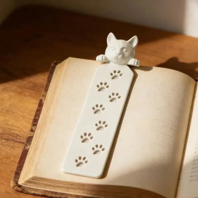 2 Pz Segnalibri in plastica a forma gattino Libro Romanzo Pagina Titolare Accessorio lettura per libri Notebook