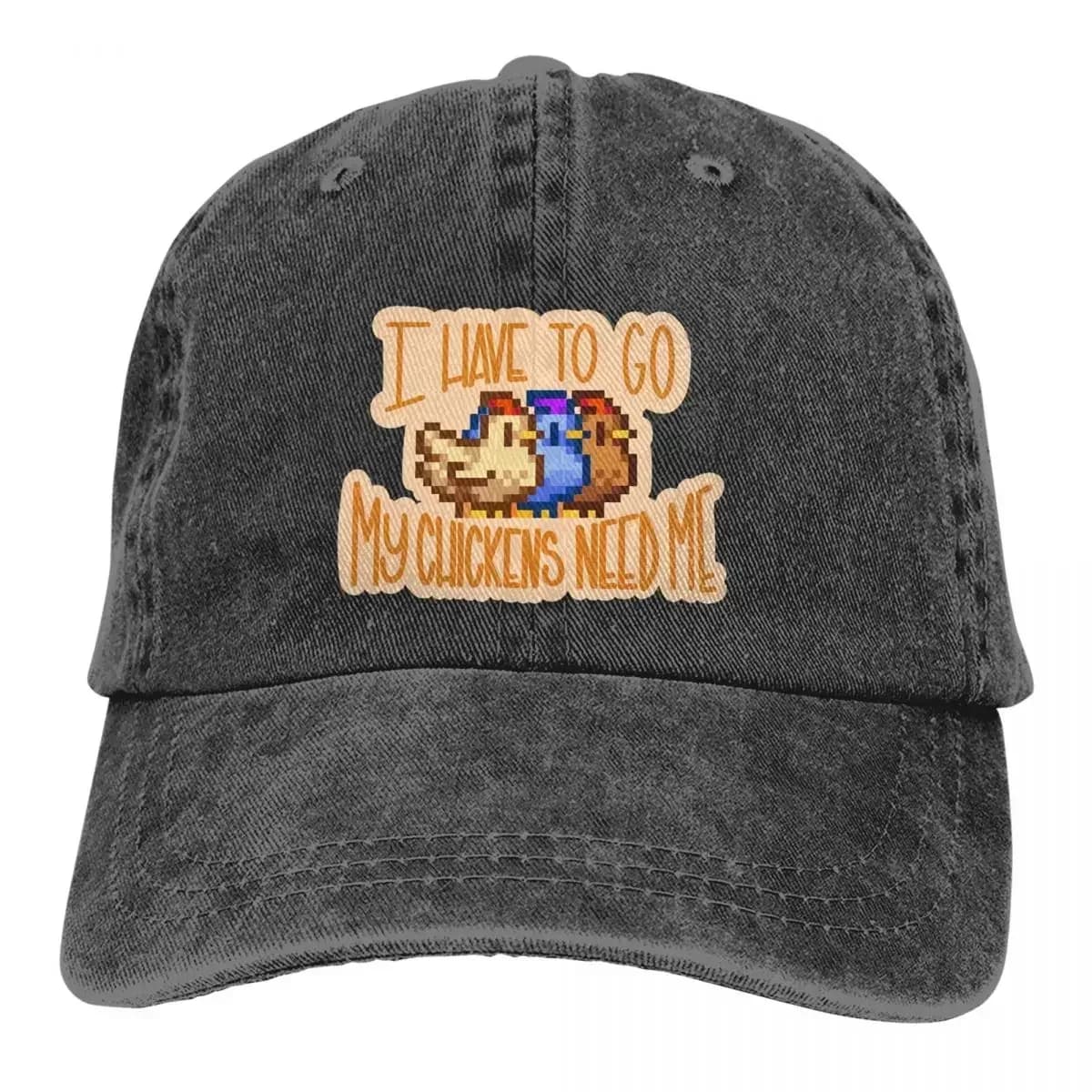 Cappello da Baseball in Cotone Lavato Regolabile Unisex con Scritta 'I Have To Go My Chickens Need Me', Divertente Cappello da Fattoria per Uomini e Donne