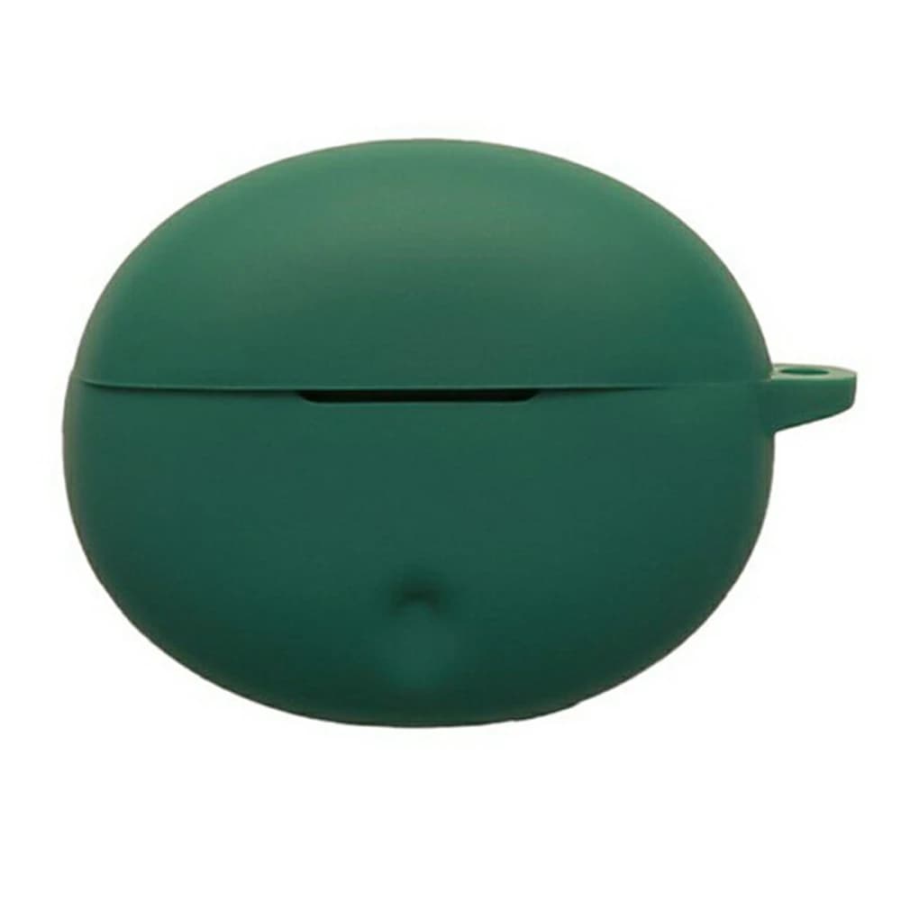 Custodia Protettiva in Silicone per Auricolari Wireless Oppo Enco Air5 Pro con Fibbia Anti-Smarrimento - Verde Scuro