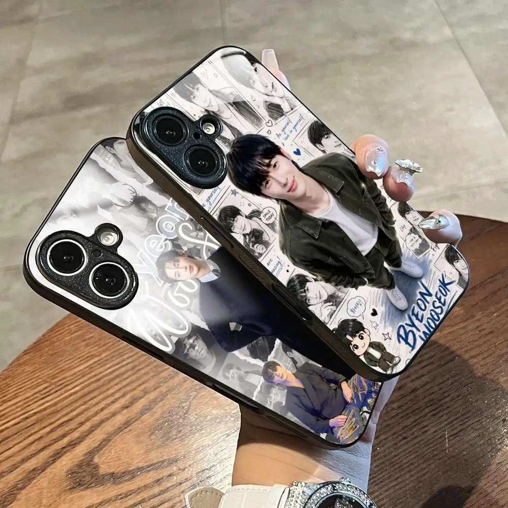 Ins Byeon Woo-seo-k boy hot poster Phone Case For iPhone17 Air 16 e 15 14 13 12 11 Plus Mini Pro Max Glass Magnetic Case
