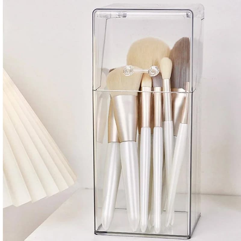 makeup brush storage box, simple and transparent multifunctional makeup brush storage rack, simple, durable and practical