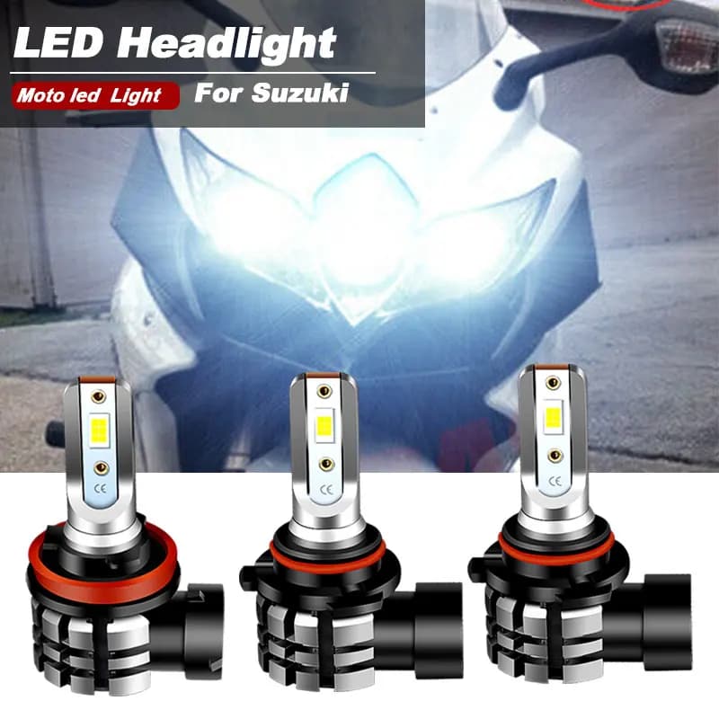 Moto 9600LM LED faro abbagliante anabbagliante Park lampadine Kit 4 pezzi bianco 6000K per 2008 2009 Suzuki GSXR 600 750