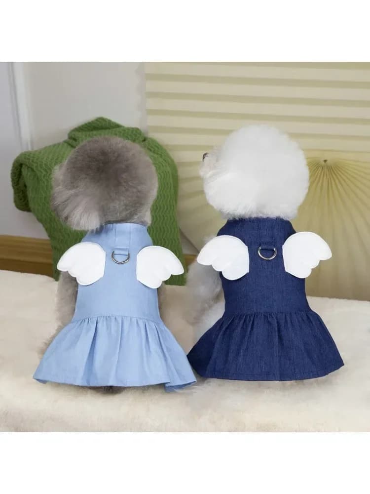 New-style dog clothes, summer and spring cat skirt, small dog pet clothes, 25 guardian leash skirt