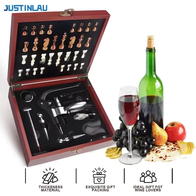 Novità Bunny Wine Opener Set di cavatappi per vino rosso multifunzionale Set di strumenti da bar per scacchiera apribottiglie con testa di coniglio