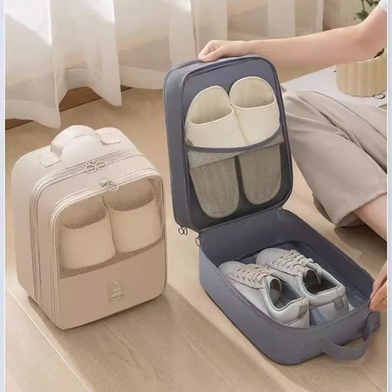 Travel Shoe Bag Cross-mounted diagonal washed in breathable mesh Multiple shoes box for business travel