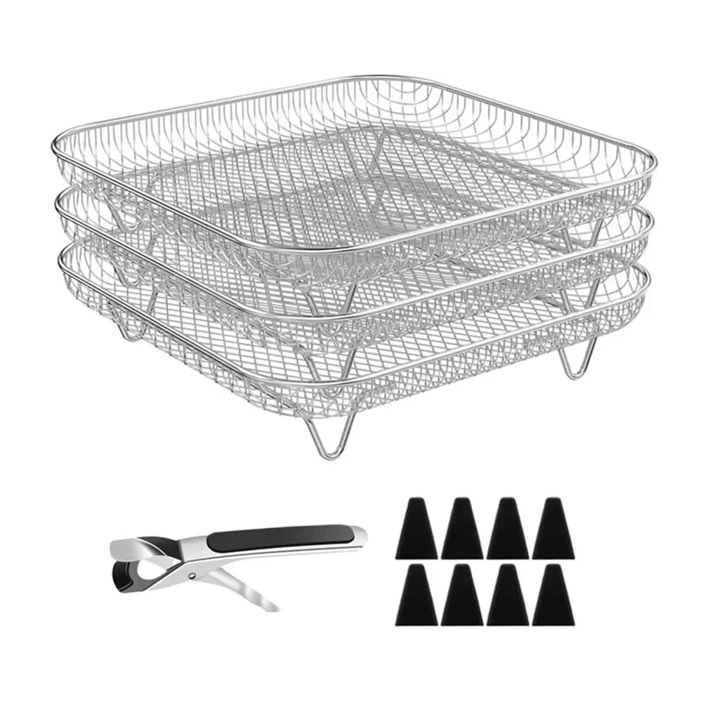 Easy to clean air fryer accessory 3-layer design Adjustable height Dishwasher washable 20,7 * 20,7 * 9 cm Food drying