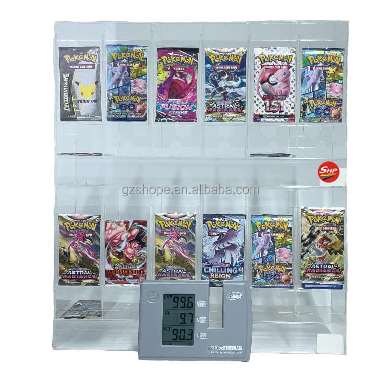 Wholesale Portable Clear Acrylic TCG Card Booster Pack Dispenser 6 Slot Acryl Holder for Game Card Packs