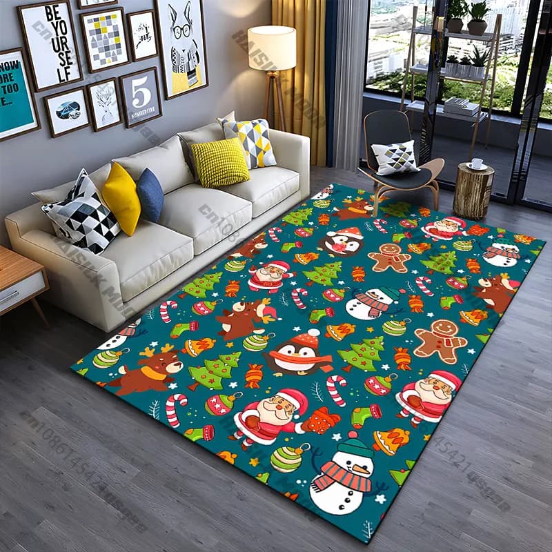 Tappeto natalizio decorativo per le feste, tappetino da yoga per soggiorno, tappeto per bambini, zerbino, tappeto decorativo per ambienti.
