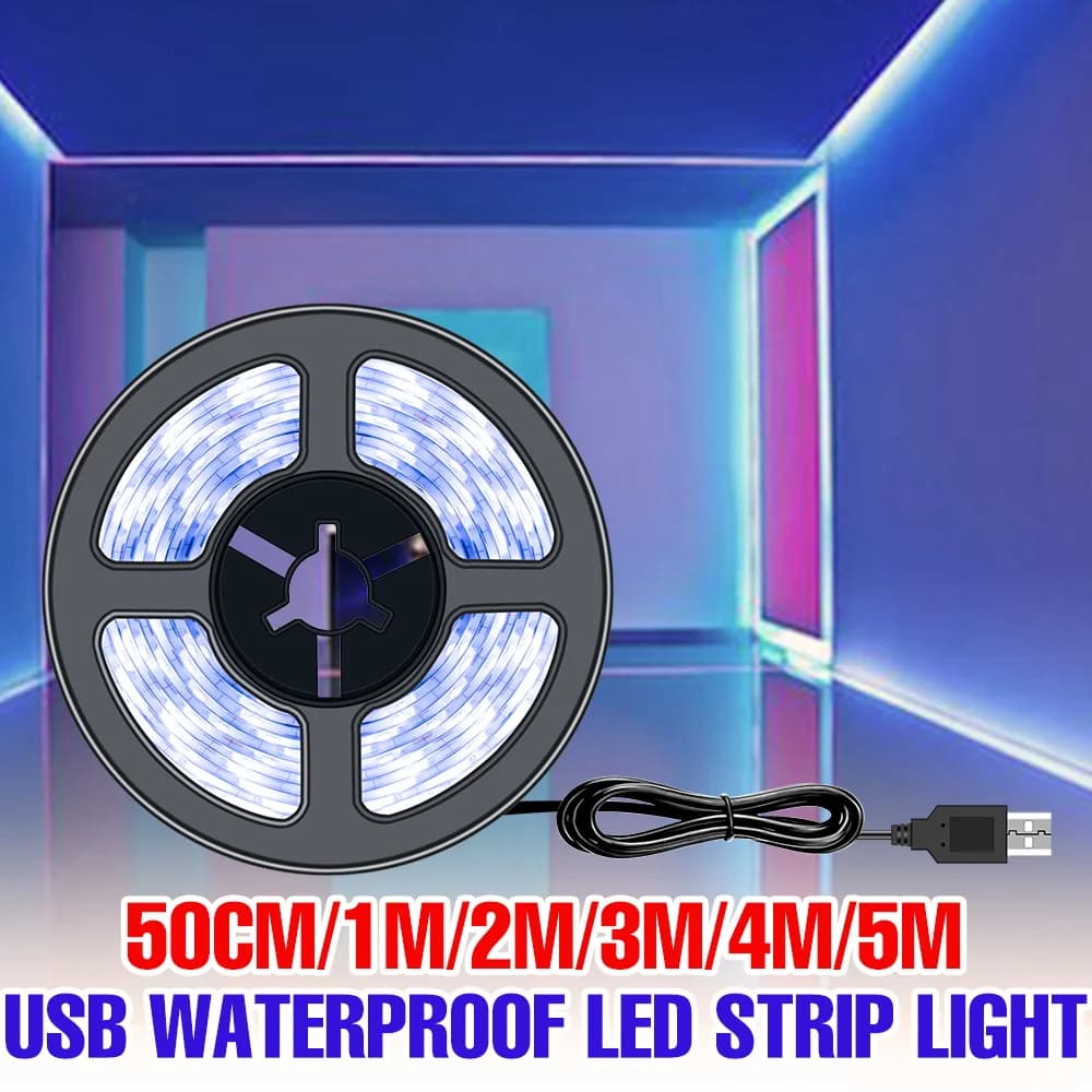 Striscia LED 5V per Interni, Barra Luminosa USB Flessibile, Luci a Nastro per Cucina, Armadio, Retroilluminazione TV, Scale, Vetrine, Illuminazione Decorativa