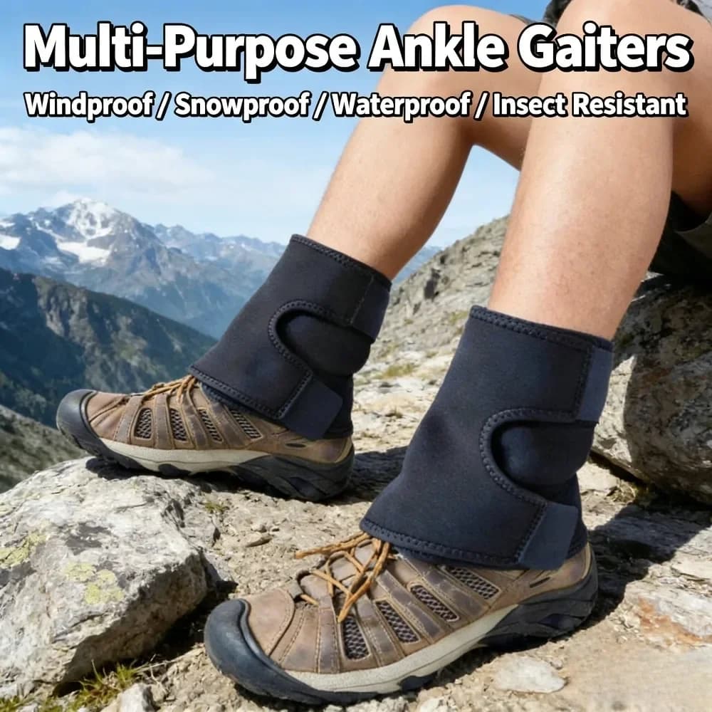 Multi-Purpose Ankle Gaiters, Waterproof Windproof Snowproof Boot Gaiters, Insect Resistant Ankle Cover for Hiking Trekking