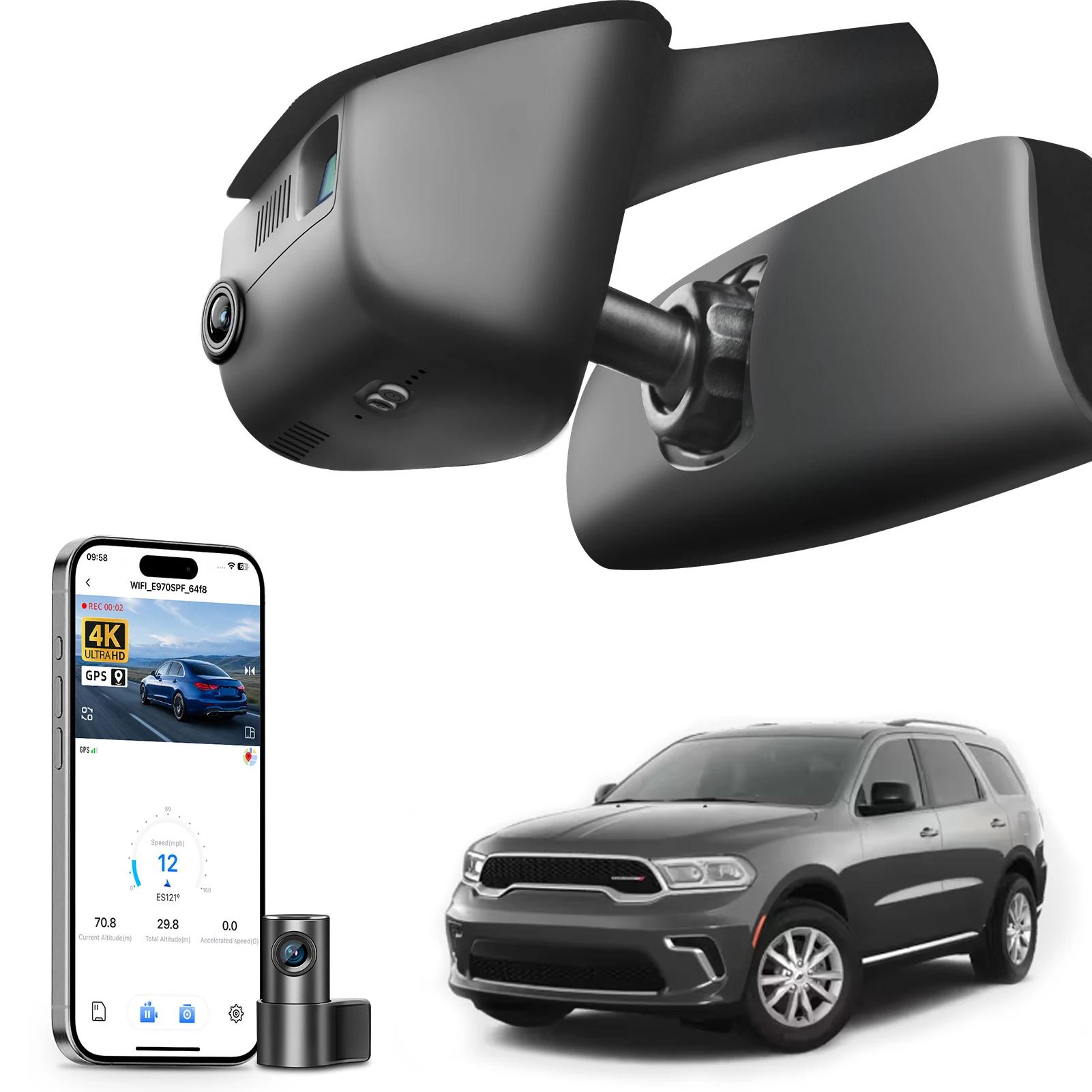 Dash Cam 4K Mangoal per Dodge Durango Gen3 (Modelli A/B/C) 2016-2026, Registratore Auto con Visione Notturna, WiFi e App GPS