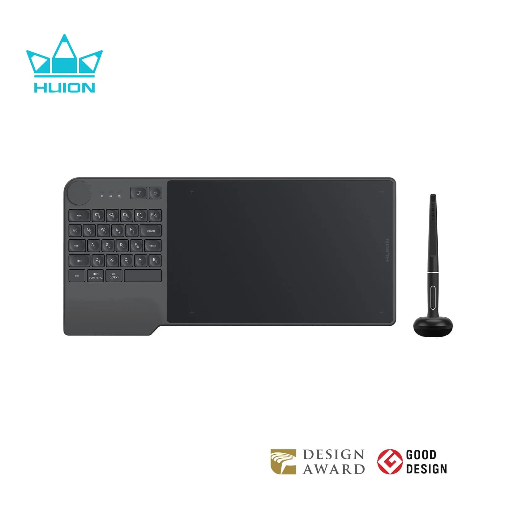 HUION KD200 Tavoletta grafica wireless Inspiroy Keydial Tavoletta grafica Bluetooth + Quadrante tastiera 5 tasti Express personalizzati 8,9x5,6
