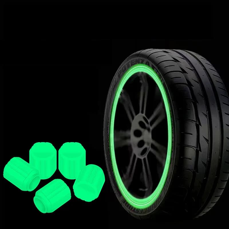Tappi Valvola Luminosi Fluorescenti Rossi che si Illuminano di Notte per Auto Moto Bicicletta, Decorazione Universale per Cerchioni Pneumatici 1PC/4PC/20PC