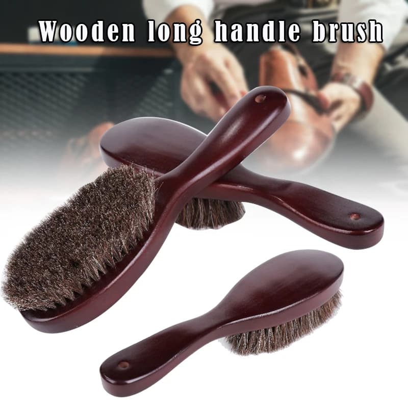 Spazzola per vestiti spazzola per indumenti con morbidi crine di cavallo e manico in legno per cappotto abiti da uomo scarpe strumento esfoliante per mobili