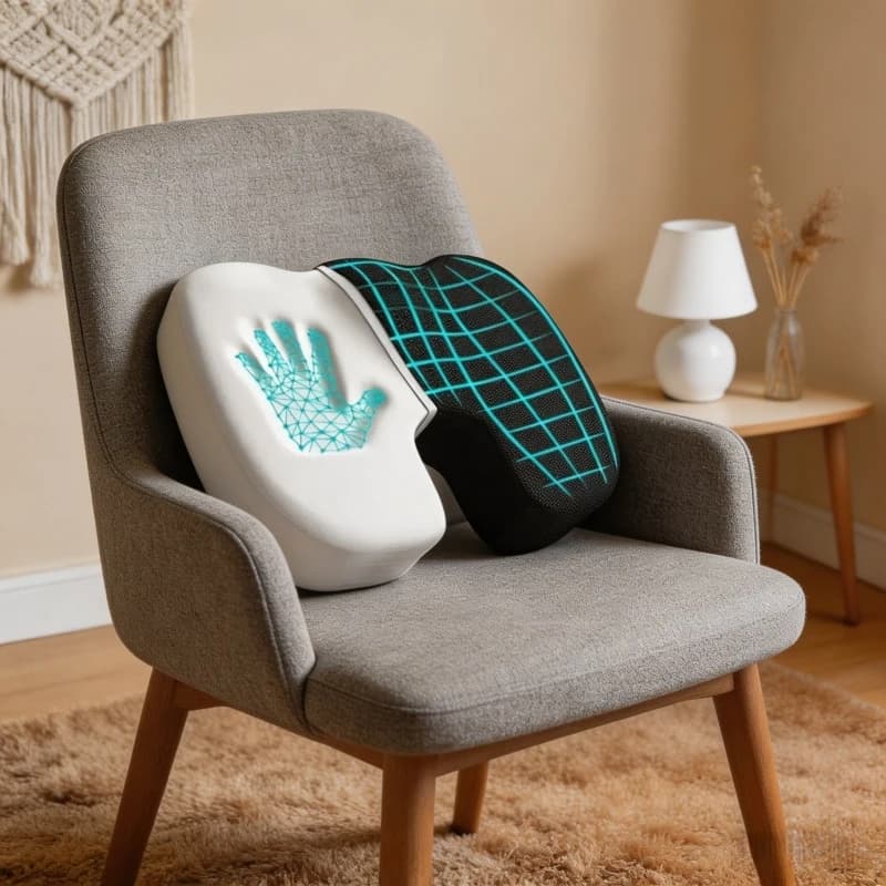 Cuscino Ergonomico in Memory Foam per Sedia da Ufficio, Sollievo da Emorroidi, Supporto per Seduta Prolungata, per Studenti e Uso Domestico