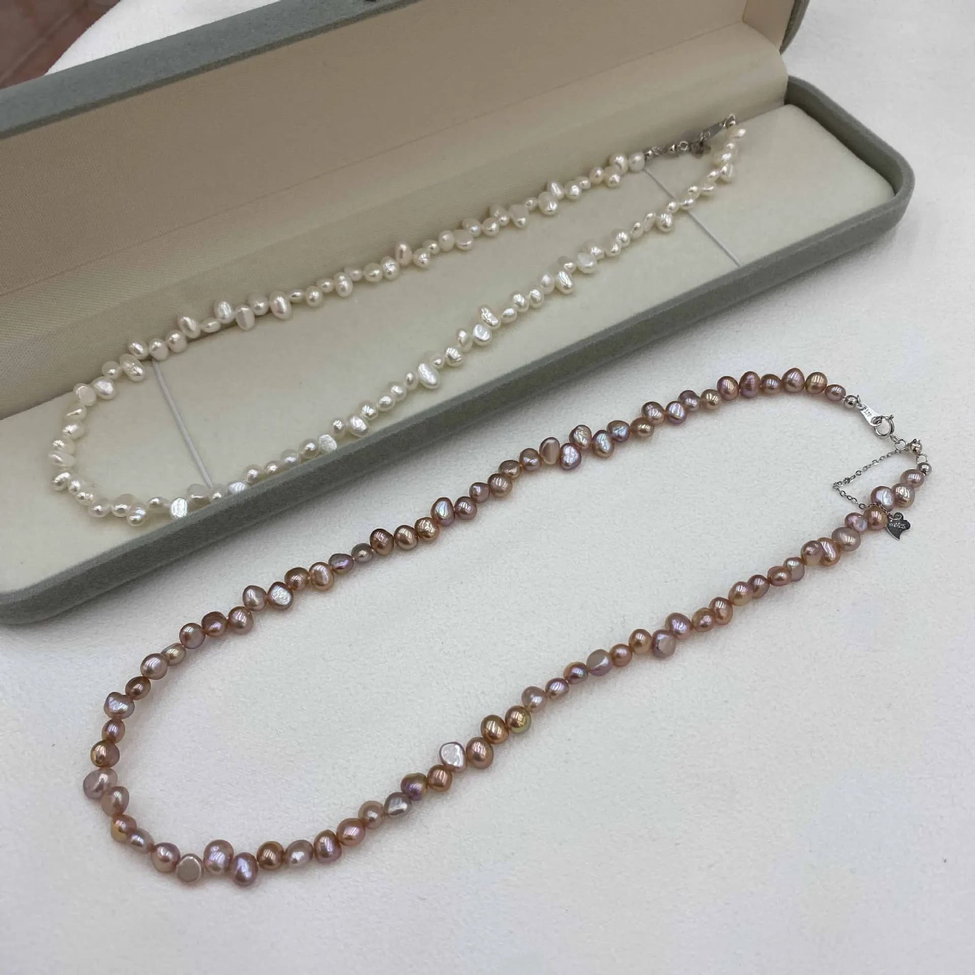 5-6mm Baroque Freshwater Pearl Necklace Irregular Beads Clavicle Collar Choker Elegant Ladies Party Wedding Fashion Jewelry Gift
