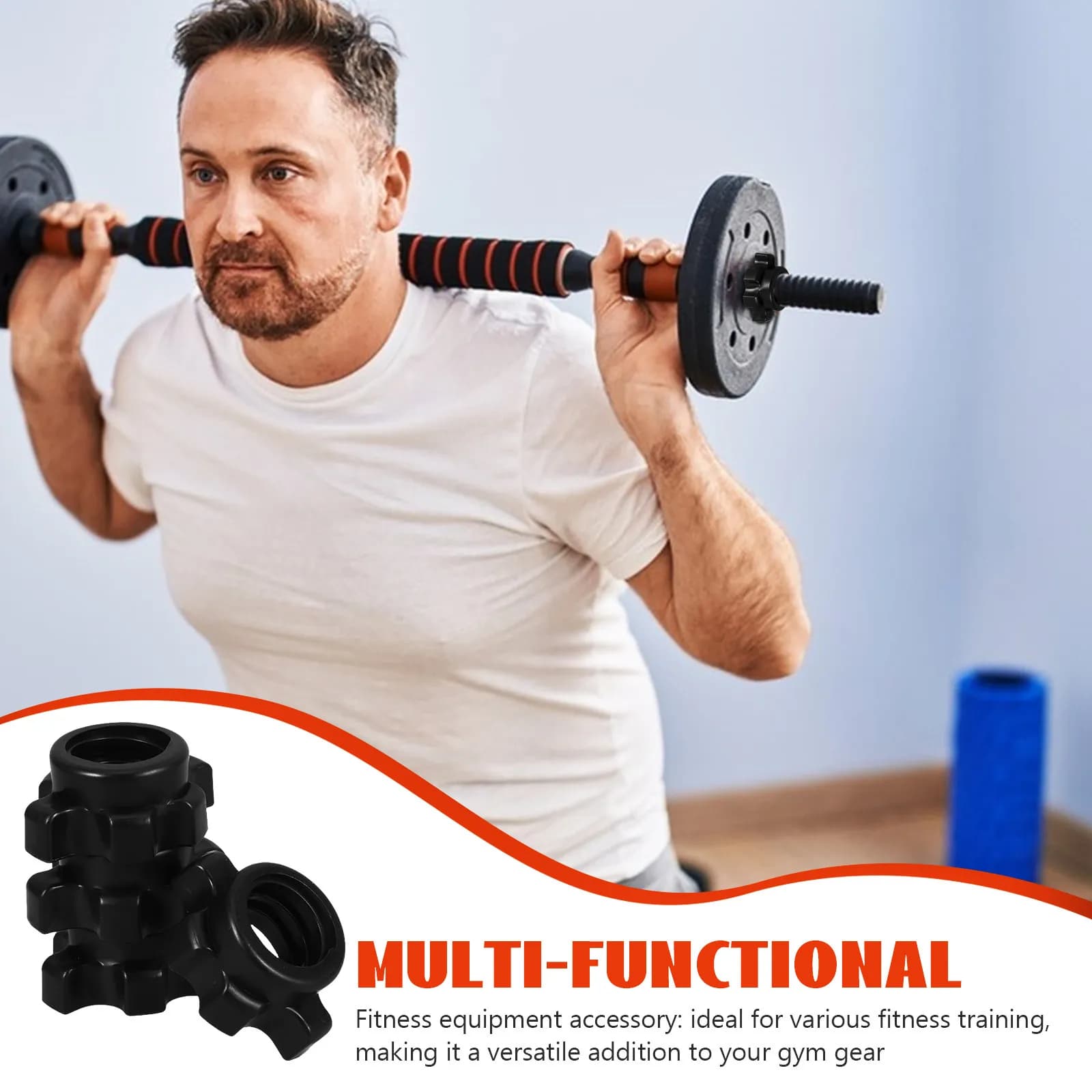 4 Pezzi Dadi in Plastica per Fissaggio Manubri, Viti di Bloccaggio di Sicurezza per Bilancieri, Accessori Hardware per Attrezzature Fitness, Fissaggi per Manubri per Palestra Domestica