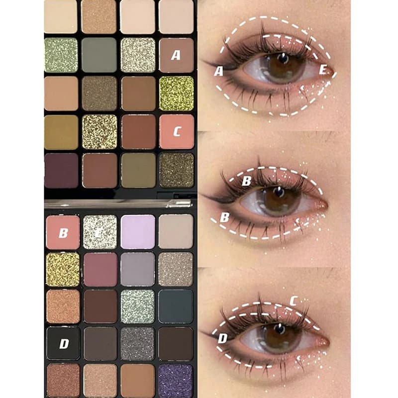 Nuova Palette Ombretti Shimmer 2026, 40 Colori, Ombretti Opachi e Glitterati, Pigmenti Impermeabili, Palette Trucco Occhi Coreana