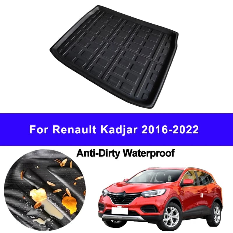 Auto Auto posteriore Boot Cargo Liner vassoio tronco tappetino tappeto per Renault Kadjar 2016 - 2022 cuscino Anti-sporco Anti-acqua 2021 2020