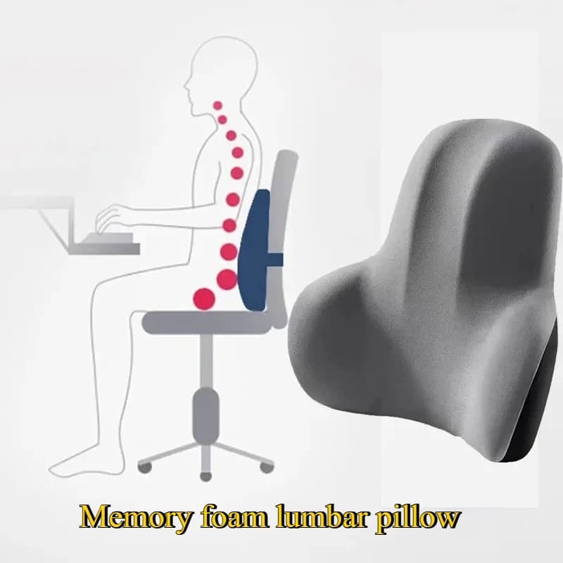 Cuscino Lombare con Memory Foam - Supporto Multiuso per Auto, Ufficio, Sedie da Gaming e Cuscino per Sollievo dal Dolore Post-Parto