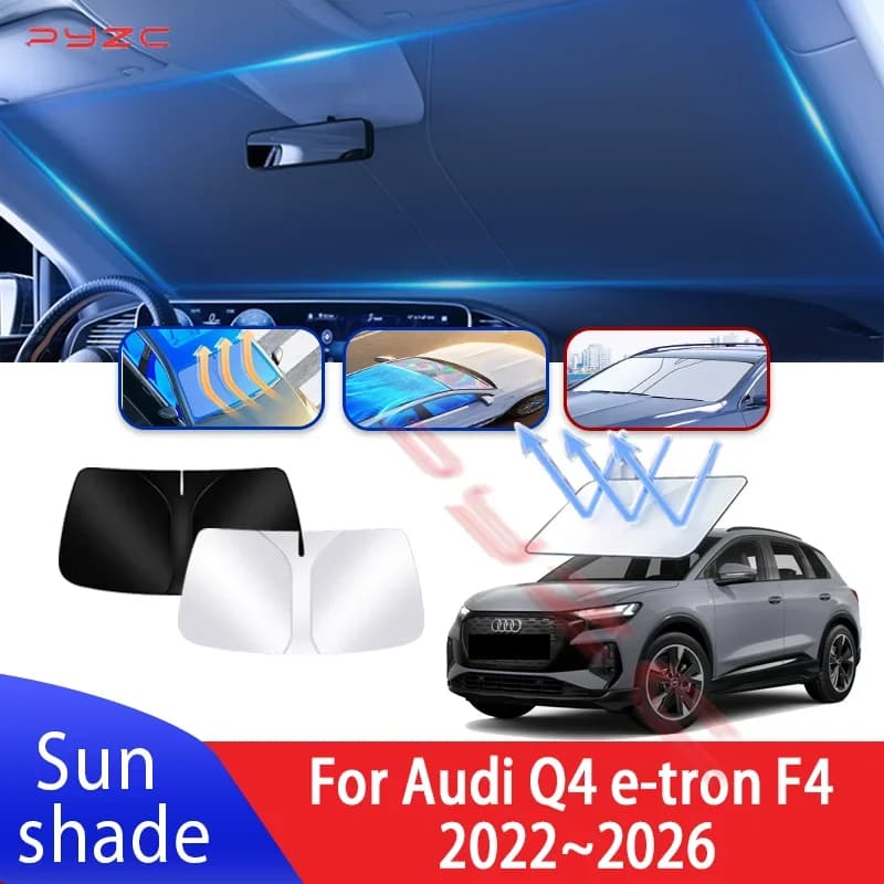 Parasole per auto per Audi Q4 e-tron F4 2022~2026 2023, tendina parasole anteriore per parabrezza, isolamento termico, accessori rinfrescanti estivi