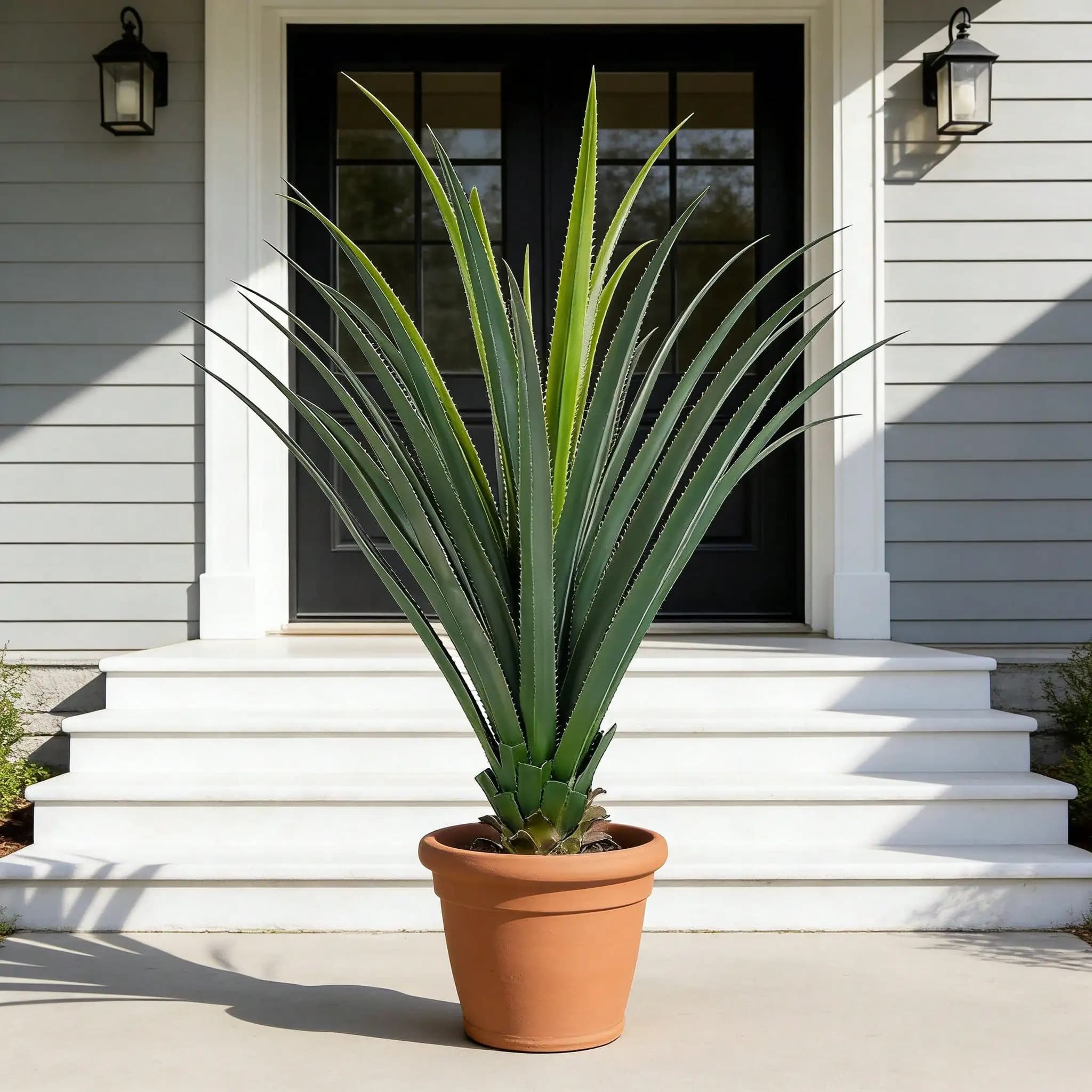 Pianta di Agave Artificiale 3ft 3.7ft 4ft, Pianta Succulenta Finta in Vaso, 1/2 Pezzo Grande Pianta Finta del Deserto per Decorazioni Interne ed Esterne, Albero di Agave Artificiale Resistente ai Raggi UV per Soggiorno, Patio, Portico, Ufficio, Arredamento Moderno per la Casa, Decorazioni Primavera Estate