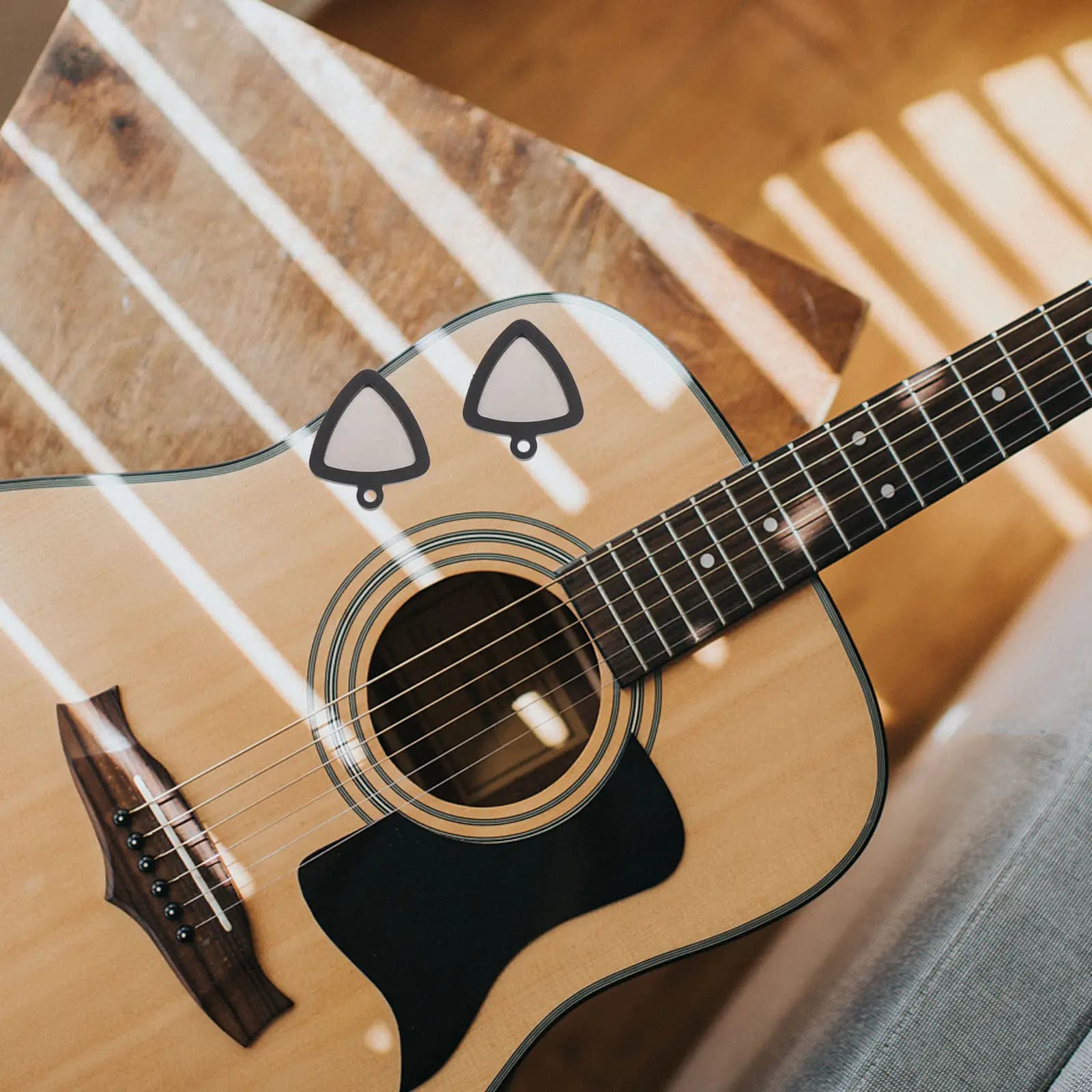 Set di 1 Portaplettro in Silicone Impermeabile e Flessibile per 3 Plettri in Acciaio Inossidabile, Regalo Ideale per Musicisti