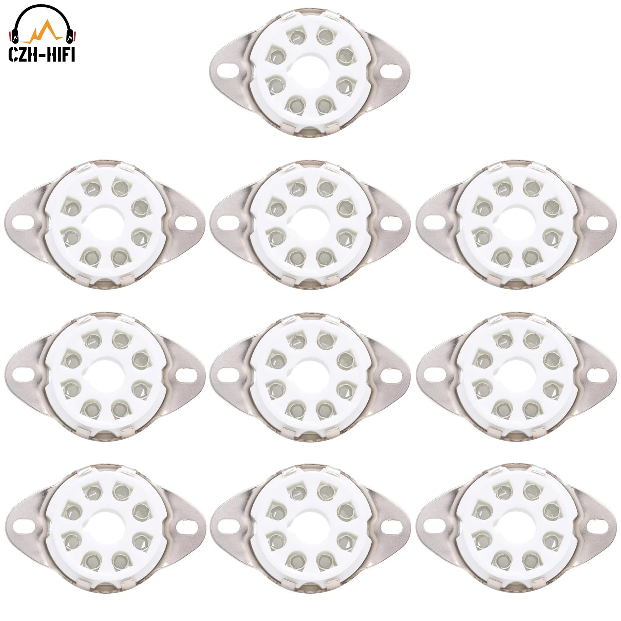10pcs 8PIN K8A Octal TUbe Socket Ceramic Valve Base for KT88 EL34 5881 6SL7 6CA7 6L6 5AR4 6L6 Vintage Audio AMP DIY