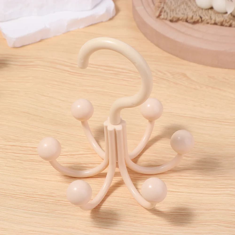 Set of 6 Swivel Hooks to Six Robust Artioles, Spacious, Plastic, Portable Organizer for Scarves, Hats, Bags and Laundry