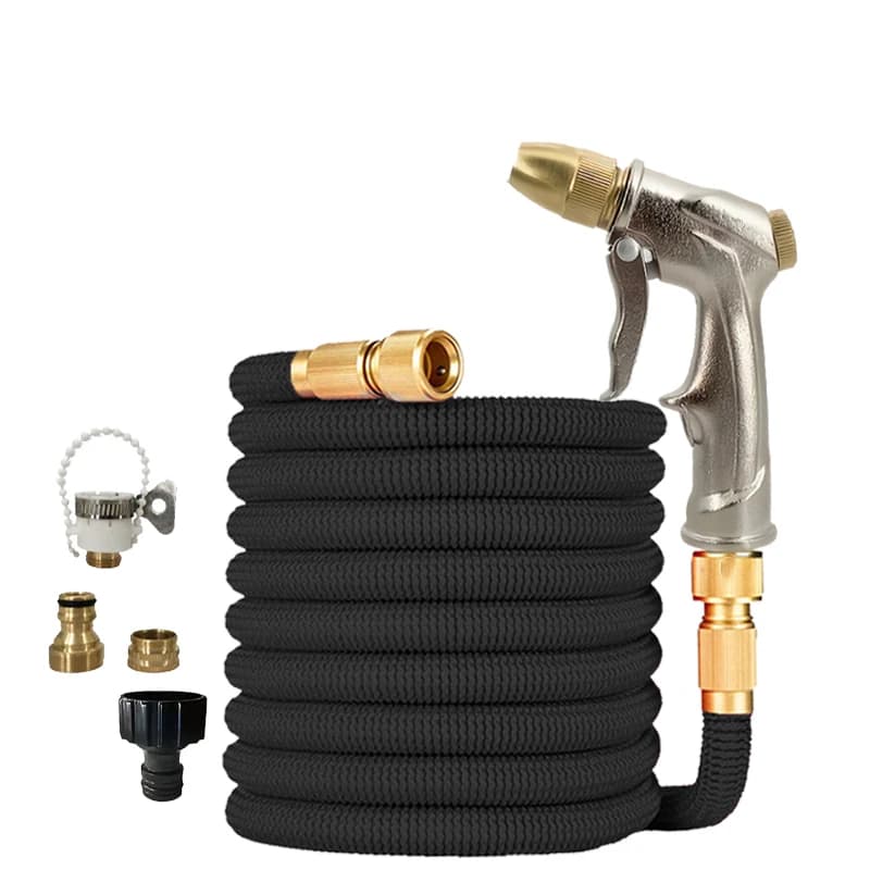 Retractable Magic Garden Hose High Pressure 25FT-125FT Long Rod Nozzle Spray Cleaning Gun for Car Washing And Watering