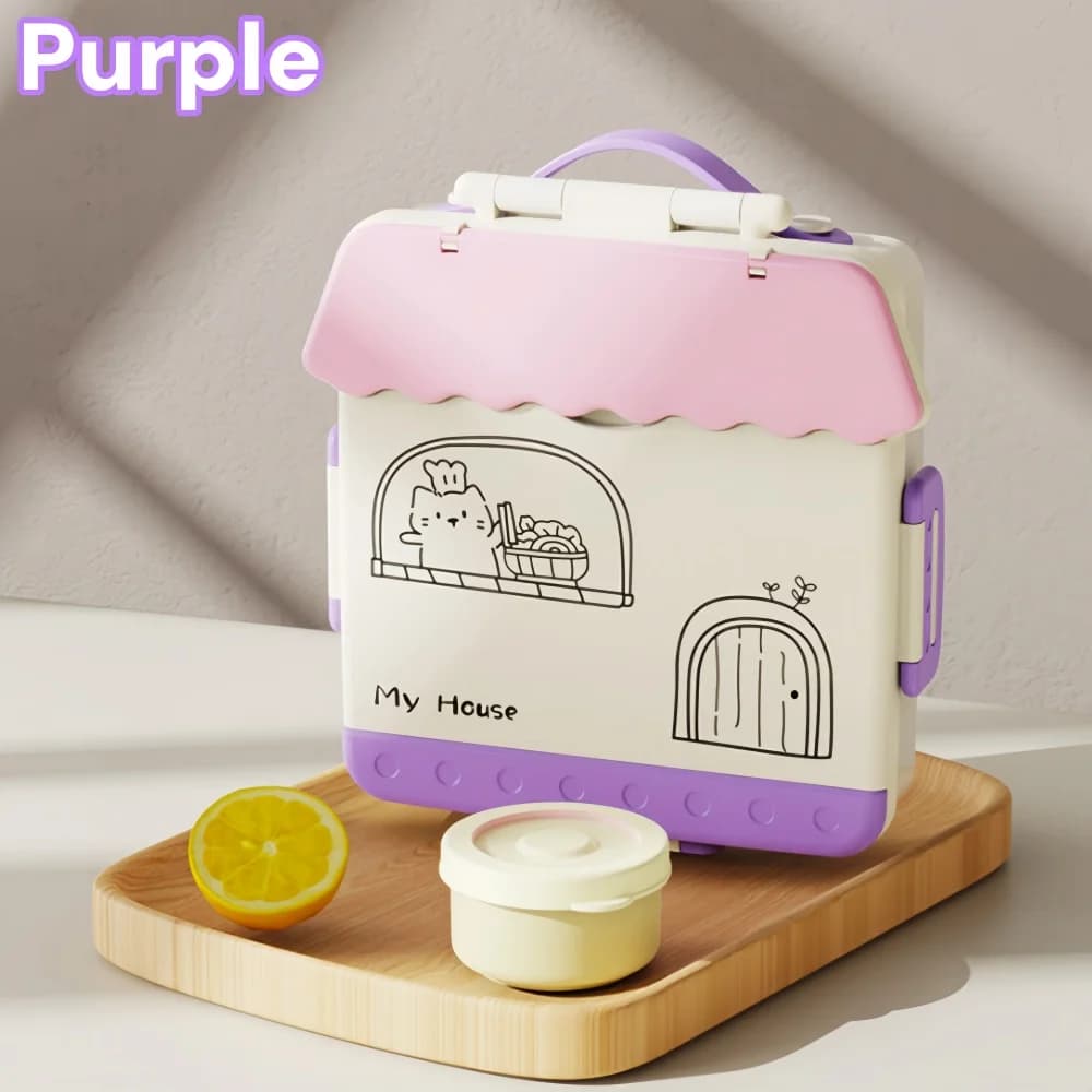 1 contenitore per il pranzo in plastica portatile, contenitore per il pranzo Bento, contenitore per il pranzo per bambini/studenti, contenitore per il pranzo per forno a microonde, contenitore per la conservazione degli alimenti